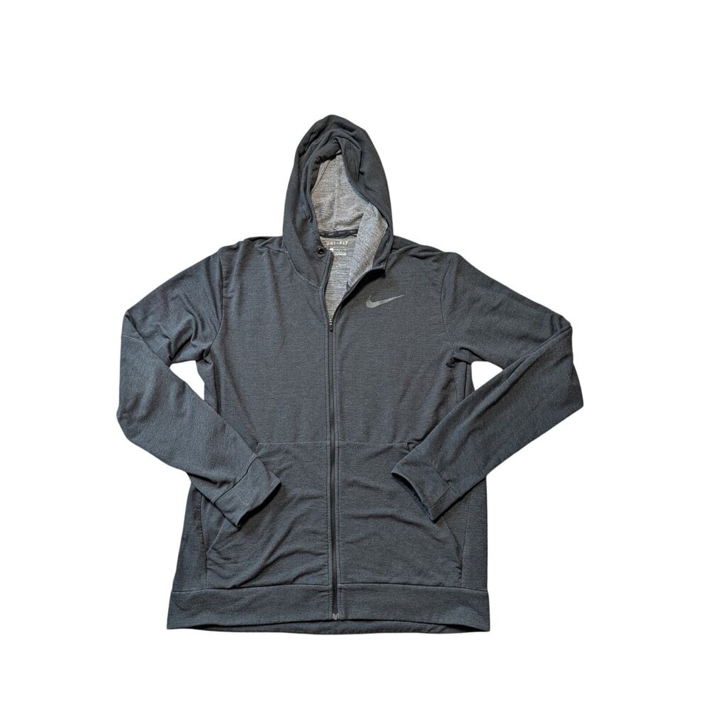 Nike Dri-FIT Hoodie Jacket Size Large Gray Full Zip Lightweight, Unisex L